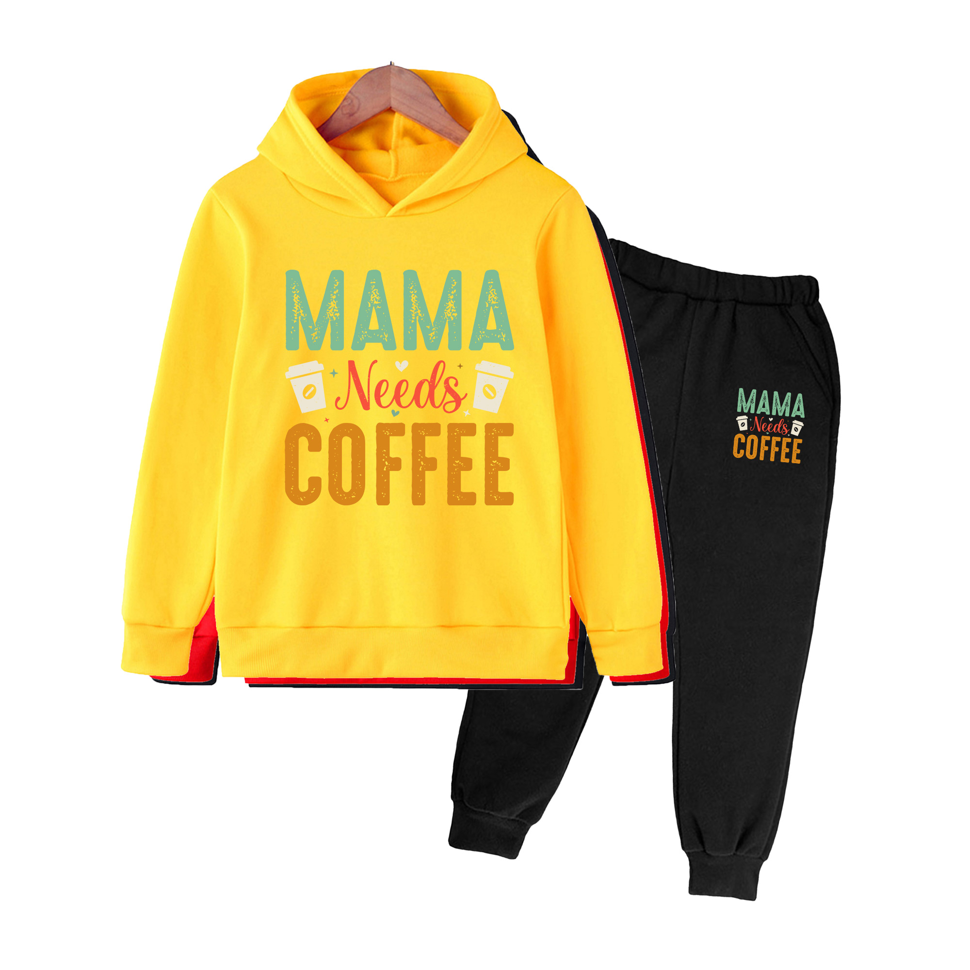 Winter Clothing Needs - MAMA Needs Coffee Print Kids Hoodie