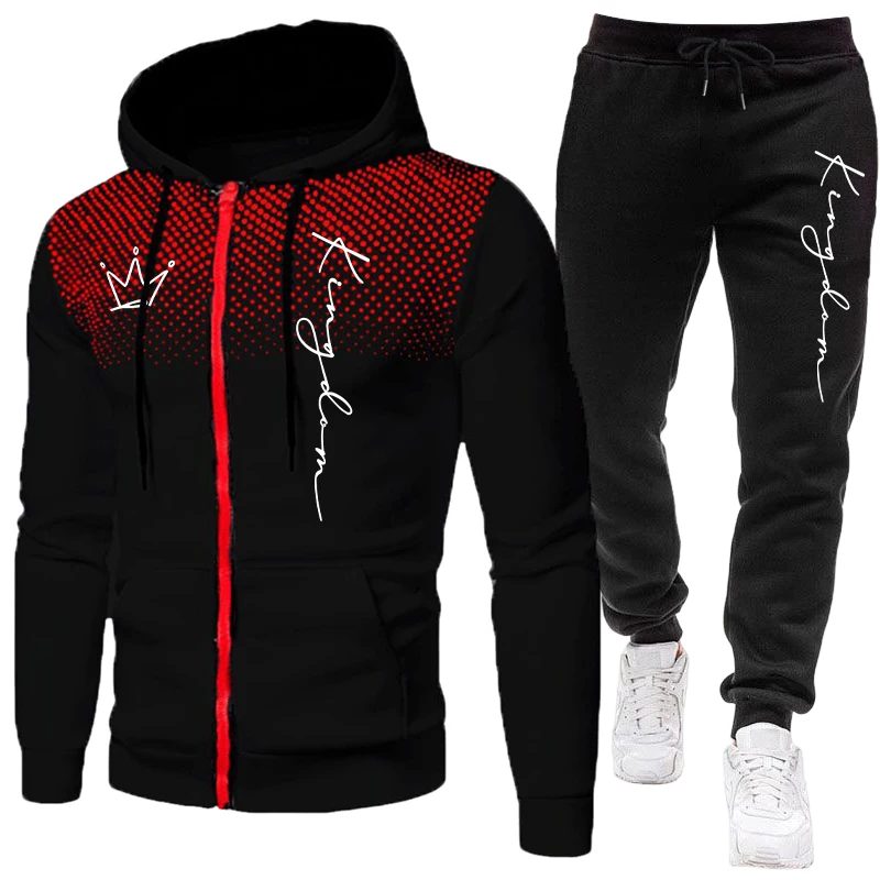 Winter Clothing Clearance - King Men's Jacket Tracksuit Casual Dot