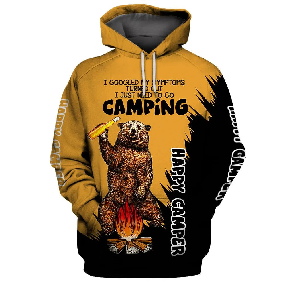 Winter Clothing Needs - HX Happy Camper Hoodie 3D Graphic