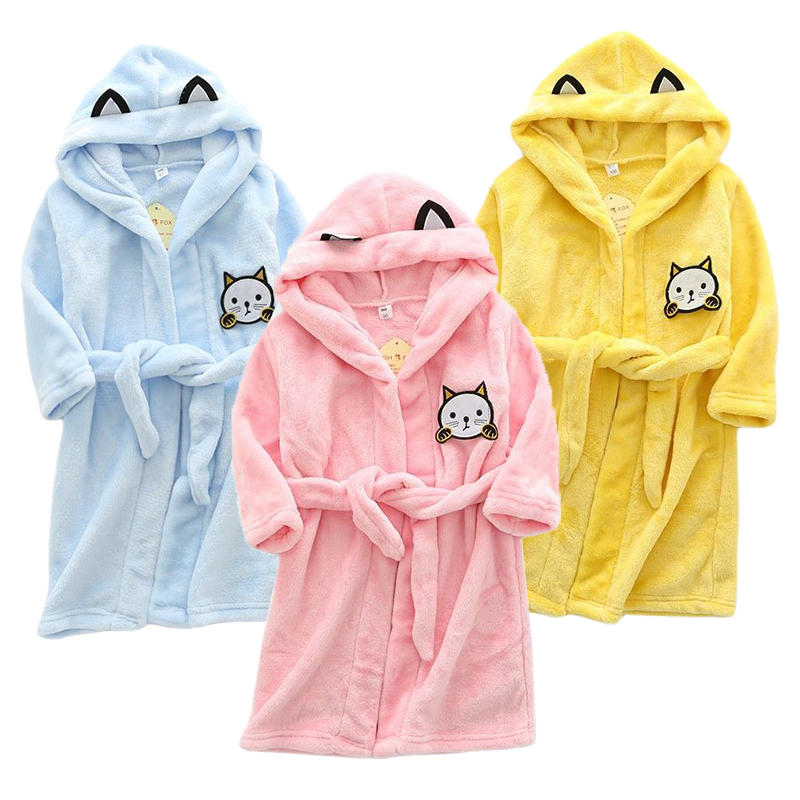 Kids Cartoon Cat Robes New Win - Winter Clothing For Baby Girl 评论和价格