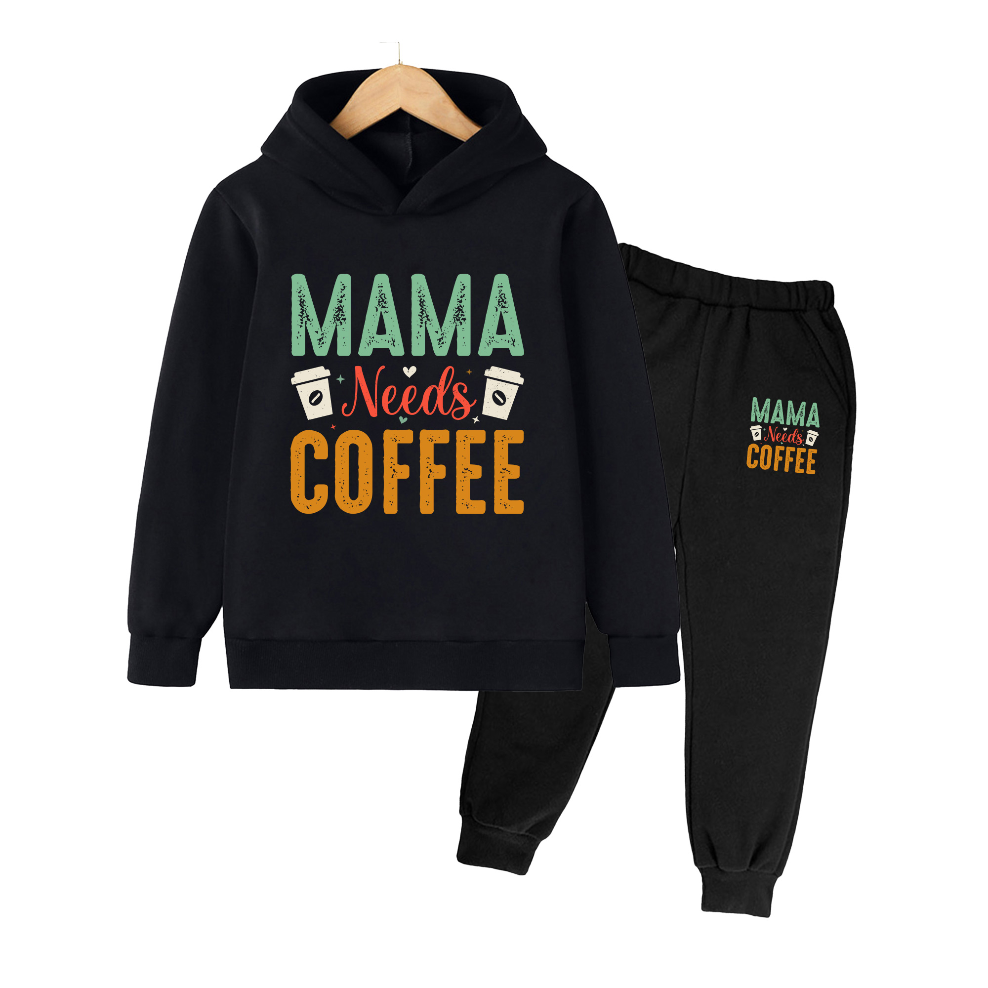 MAMA Needs Coffee Print Kids H - Winter Clothing Needs 评论和价格