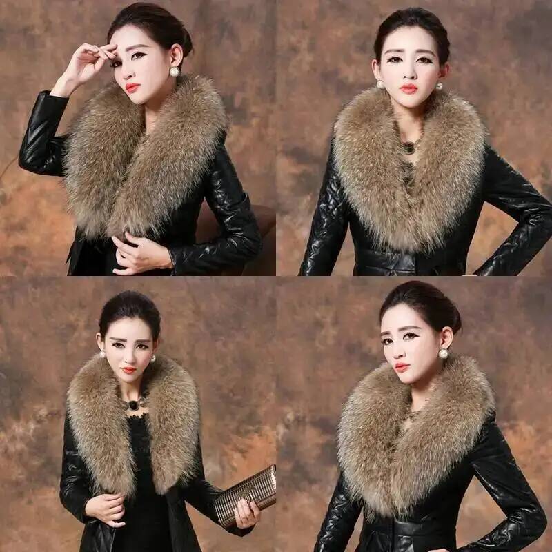 Natural Raccoon Fur Collar Rea - Winter Clothing Clearance 评论和价格