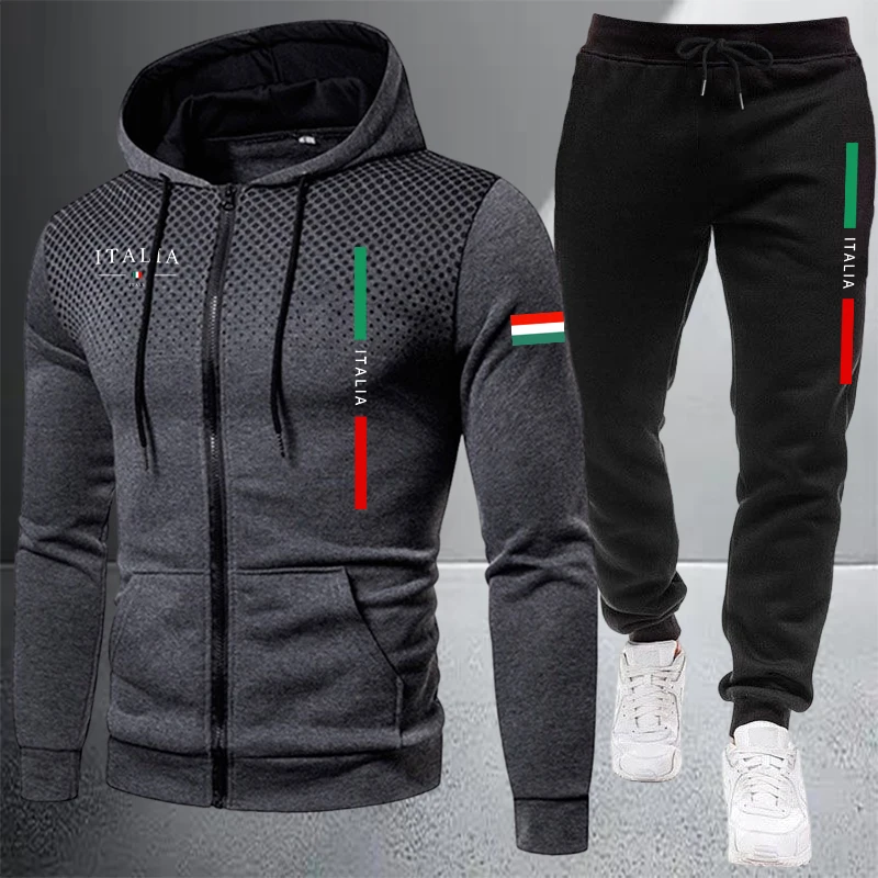 Men's Tracksuit Casual Zip Hoo - Winter Clothing Clearance 评论和价格