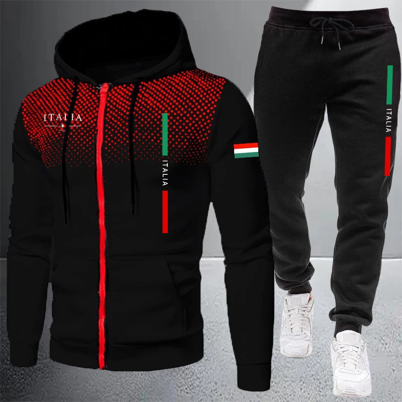 Men's Tracksuit Casual Zip Hoo - Winter Clothing Clearance 评论和价格