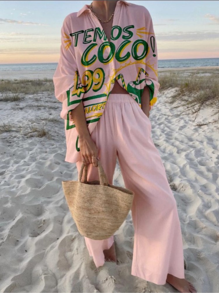 Casual Boho Print Set For Wome - Winter Clothing Girls 评论和价格