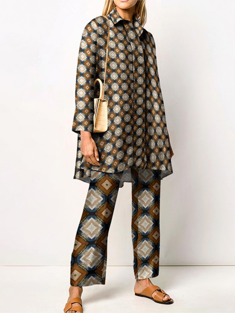 Autumn New Loose Vintage Print - Winter Clothing Girls 评论和价格
