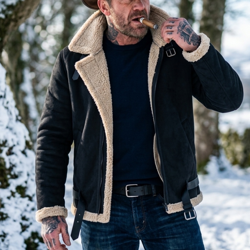 Men Winter Faux Suede Jacket F - Winter Clothing Clearance 评论和价格