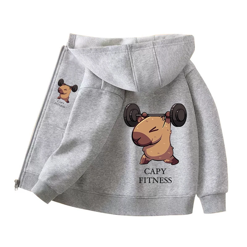 Capybara Zipper Hoodies Coats  - Winter Clothing Girls 评论和价格