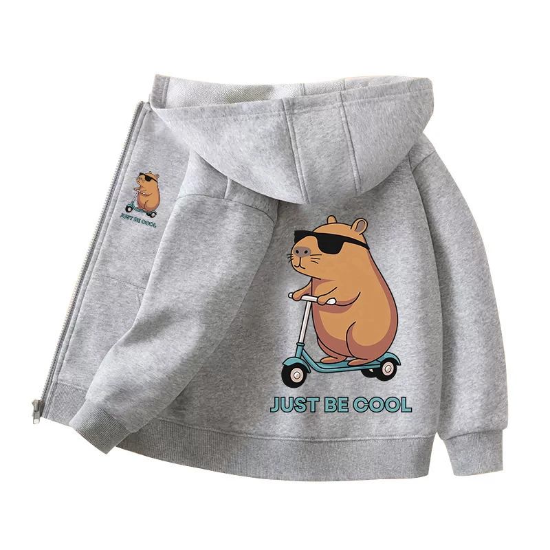 Capybara Zipper Hoodies Coats  - Winter Clothing Girls 评论和价格