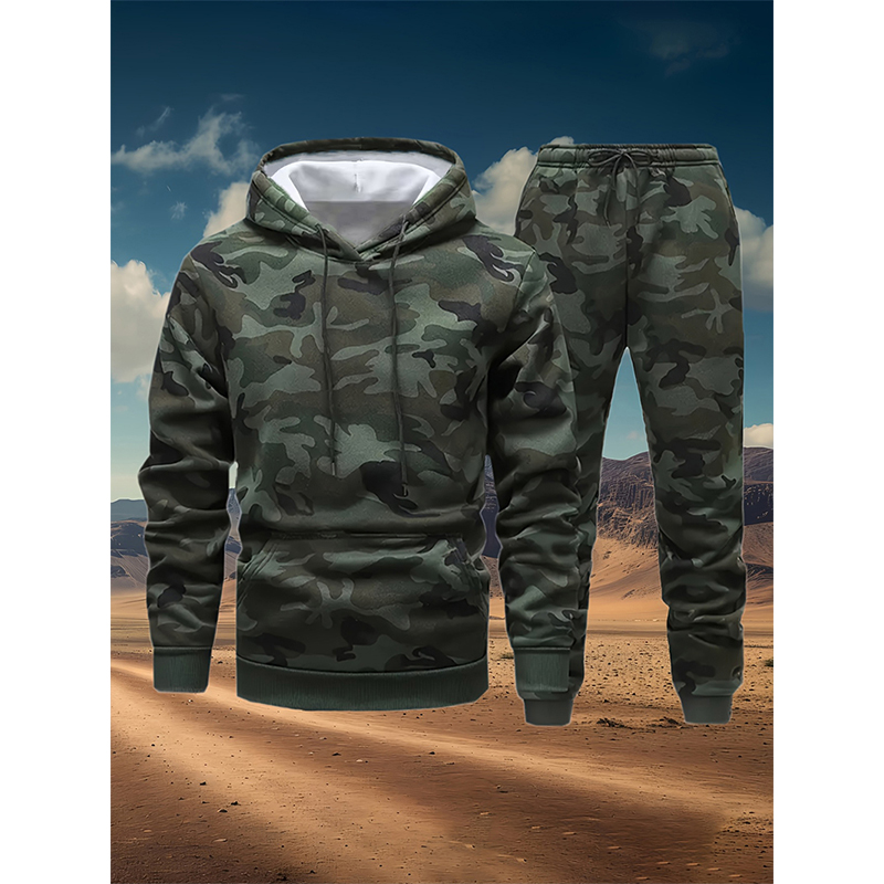 Autumn Camouflage 3D Print Hoo - Winter Clothing Hoodie 评论和价格