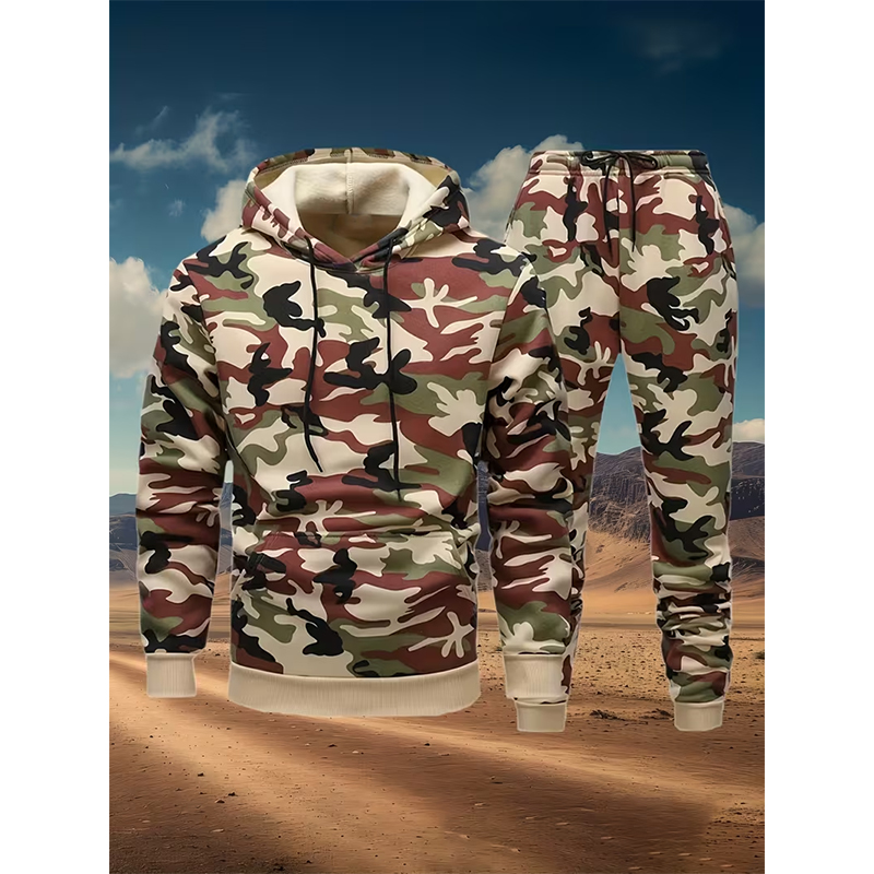 Autumn Camouflage 3D Print Hoo - Winter Clothing Hoodie 评论和价格