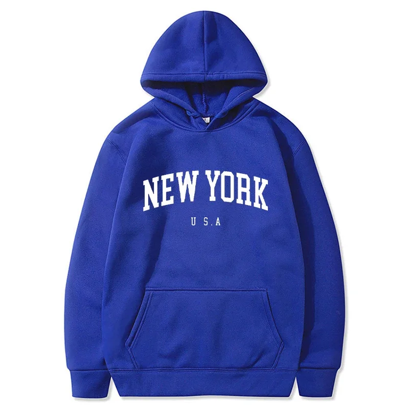New York Print Men Women Hoodi - Winter Clothing New York 评论和价格