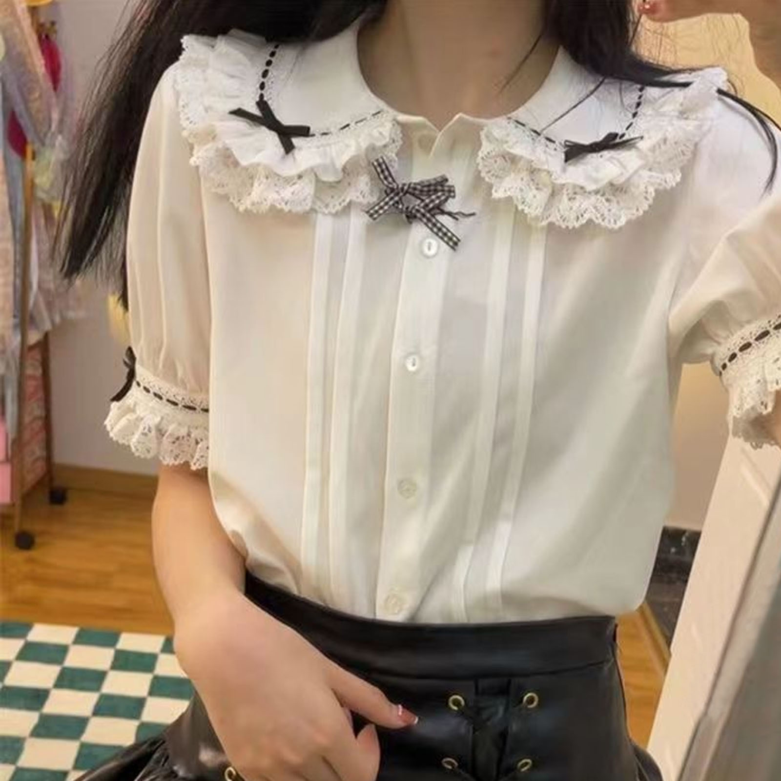 Japanese Lolita Style Lace Ruf - Winter Clothing Girls 评论和价格
