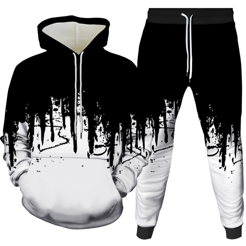 Ink Painting 3D Printed Hoodie - Winter Clothing Hoodie 评论和价格