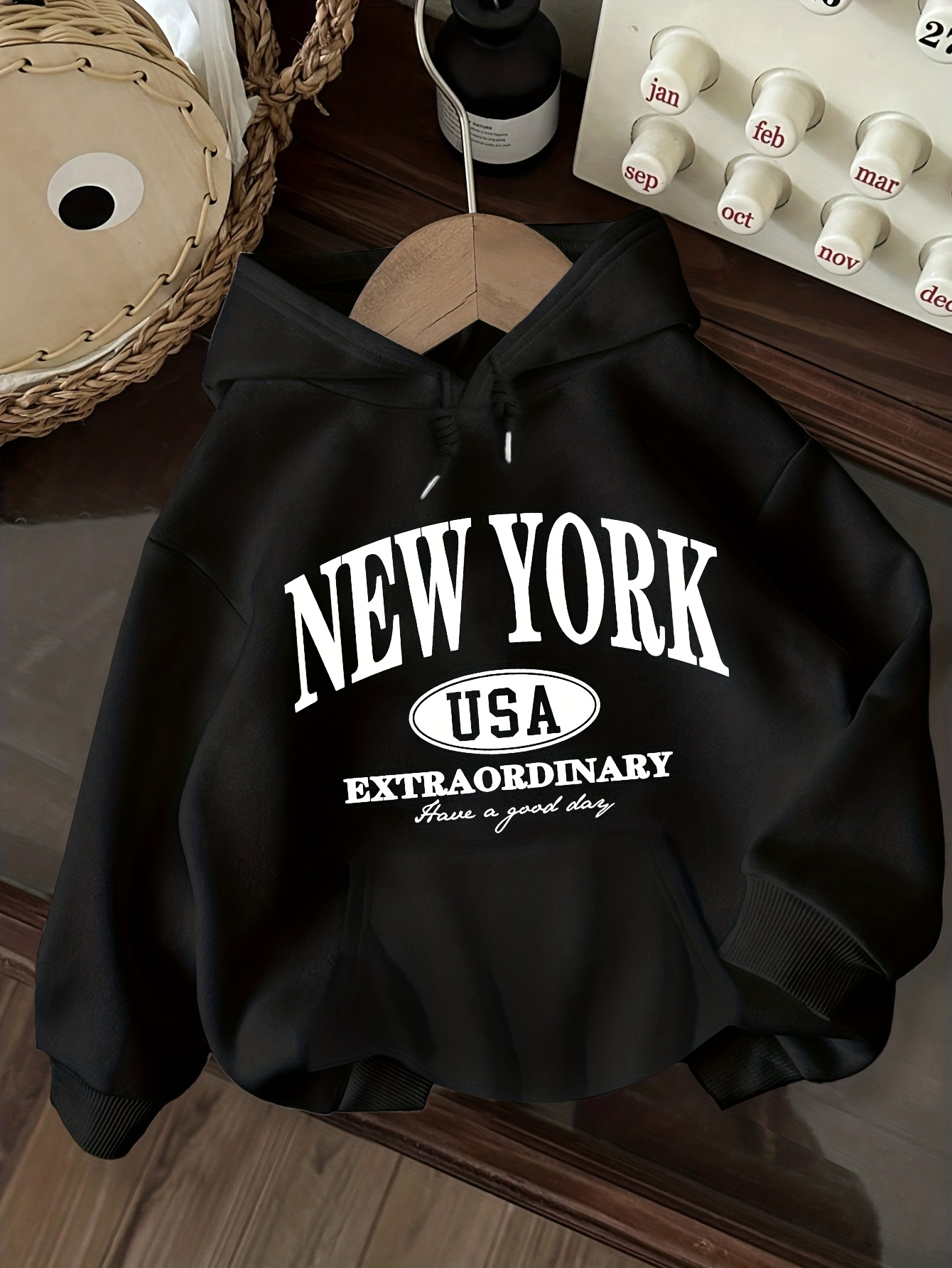 New York Letter Print Hooded S - Winter Clothing New York 评论和价格